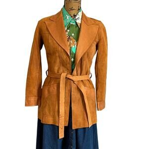 Vintage 70s Matt Fisher Reversible Soft Leather Suede Jacket Belt Women’s XS/S